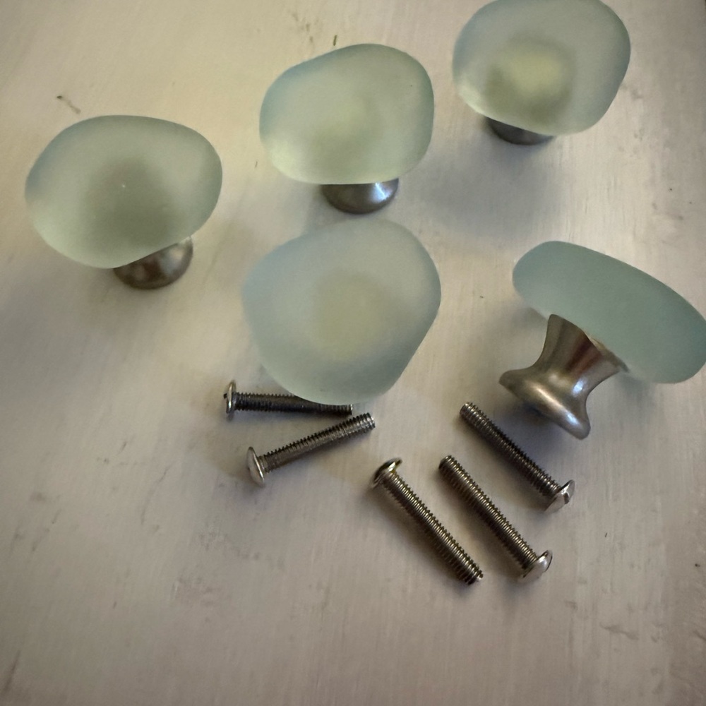 Elegant Frosted Glass and Brushed Nickel Knobs - Picture 2 of 2